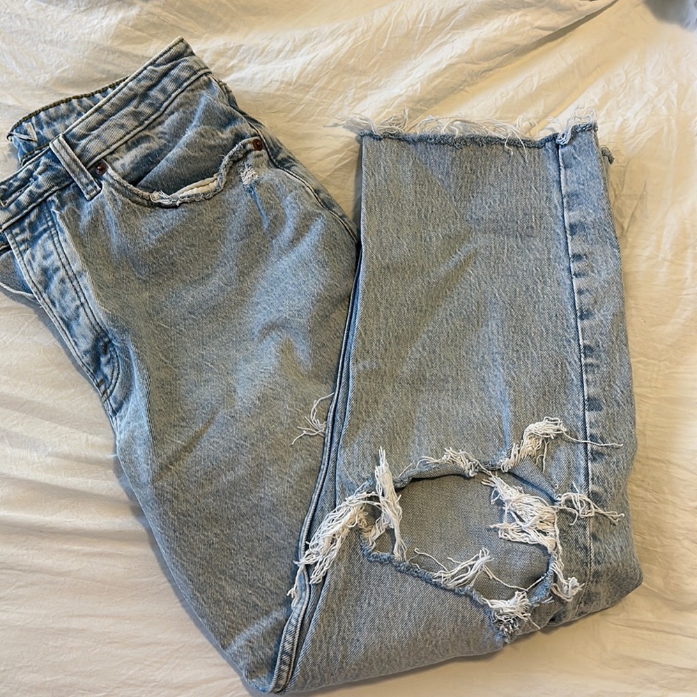 Abercrombie curve love high rise dad jean